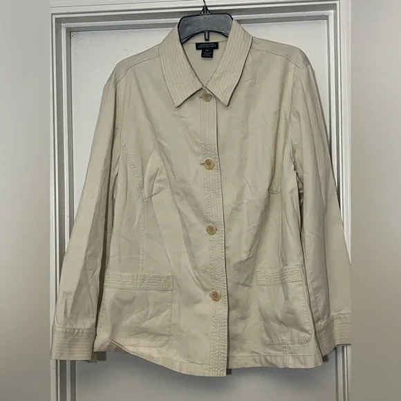 Jones New York Cream Trench Coat size: 2X - Picture 1 of 2